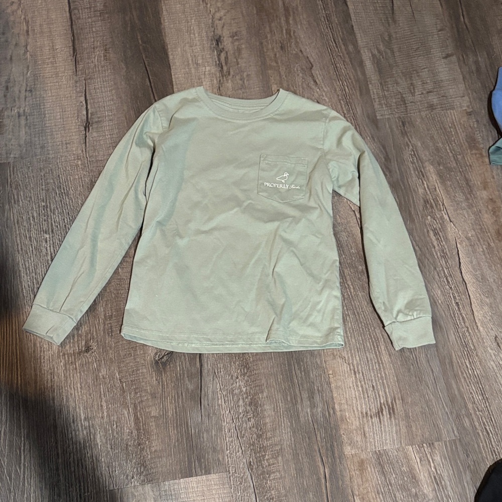 Simply Southern Light Green Long Sleeve Kids Tee